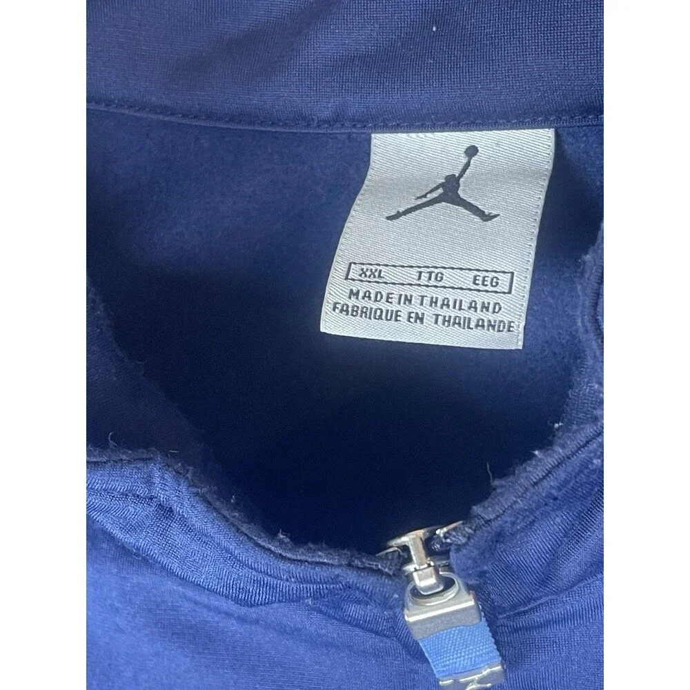 Vintage Nike Air Jordan Track Jacket XXL Mens Navy Blue UNC Warm Up Y2K Retro